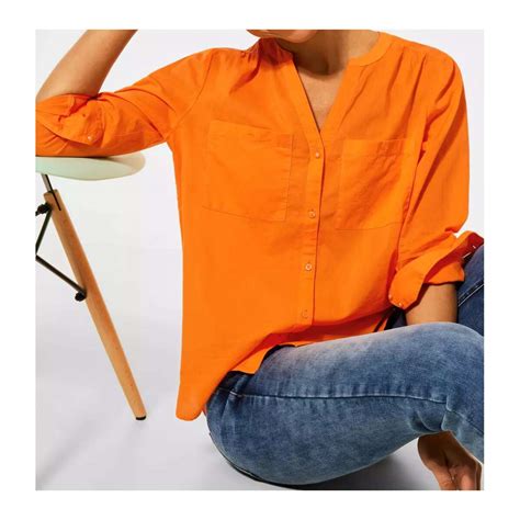 chemise orange femme zara